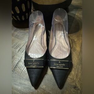EUC Kate Spade Deneuve leather pointed-toe flats in black